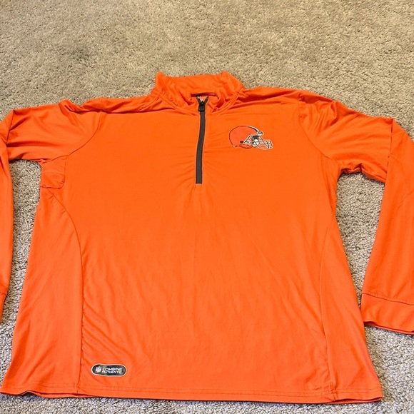 NFL Team Cleveland Browns Men’s Quarter Zip Pullover Orange XL Front Logo - Picture 1 of 6